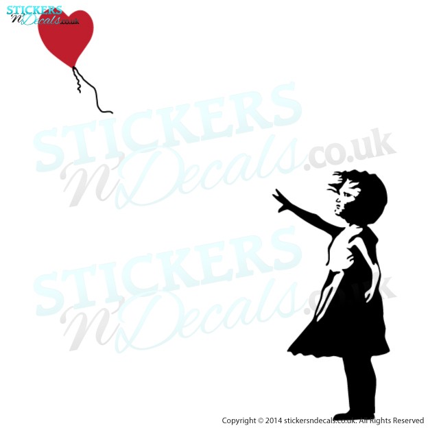 Banksy Inspired Balloon Girl - Vinyl Wall Art - Vinyl Wall Decal - Wall Decor - Window Graphic