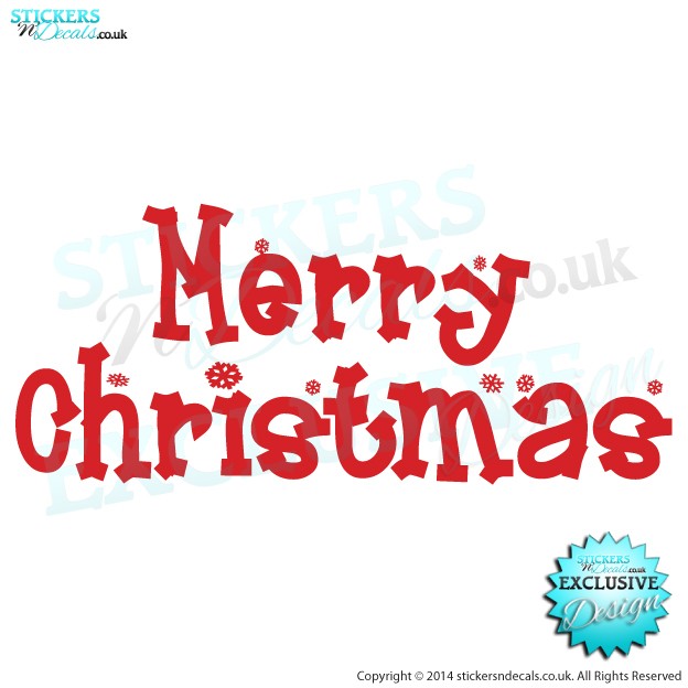 Merry Christmas - Window Sticker - Vinyl Wall Decal - Wall Decor - Vinyl Graphic