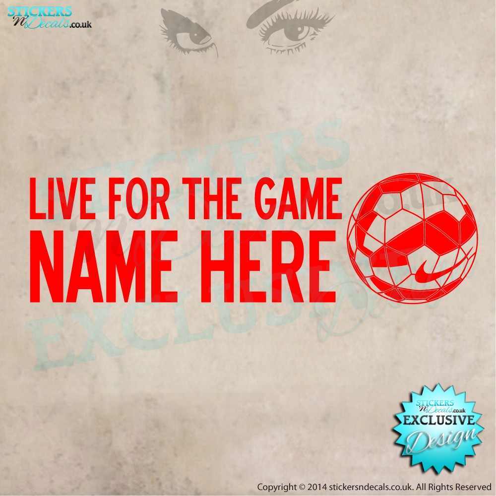 Personalised Live For The Game - Vinyl Wall Art - Wall Decal - Wall Decor - Vinyl Sticker