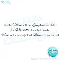 Bless This Home With Laughter, Warmth, Hope & Memories - Vinyl Wall Art - Vinyl Wall Decal - Window Graphic - Wall Decor