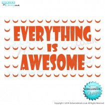 Everything Is Awesome Lego Brick - From The Lego Movie - Vinyl Wall Art - Childrens Wall Decor - Window Sticker