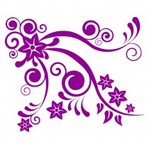 Star Burst Corner Flowers - Vinyl Wall Art - Vinyl Wall Decal - Wall Decor