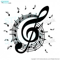 Musical Note Burst  - Vinyl Wall Art - Vinyl Wall Decal - Wall Decor - Window Sticker