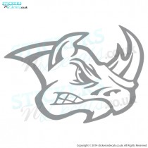 Angry Rhino Head - Bumper Sticker - Car Decal - Window Graphic - Vinyl Wall Decor