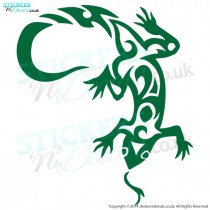 Tribal Lizard - Bathroom Wall Art - Window Sticker - Vinyl Wall Decal - Car Decal