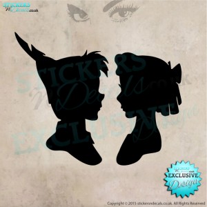 Disney - Peter Pan & Wendy - Silhouette - Vinyl Wall Art - Vinyl Wall Decal - Wall Decor - Disney Wall Art