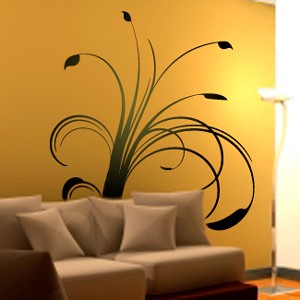 Gorgeous Tall Floral Stems - Vinyl Wall Art - Wall Decal - Window Sticker - Wall Decor
