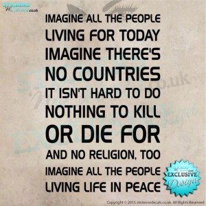 John Lennon - Imagine - Song Lyrics - Vinyl Wall Art - Vinyl Wall Decal - Vinyl Graphic - Vinyl Sticker - Wall Decor