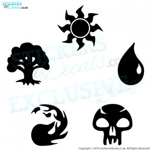 Magic The Gathering Mana Icons Logo  - Vinyl Wall Art - Window Sticker - Vinyl Decal - Car Graphic