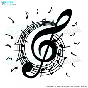 Musical Note Burst  - Vinyl Wall Art - Vinyl Wall Decal - Wall Decor - Window Sticker
