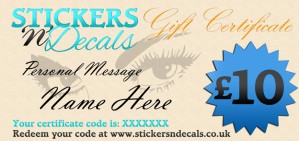 Stickersndecals £10 Virtual Gift Certificate